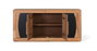GINER Y COLOMER Aparador de madera de acacia con 4 puertas, Natural y negro